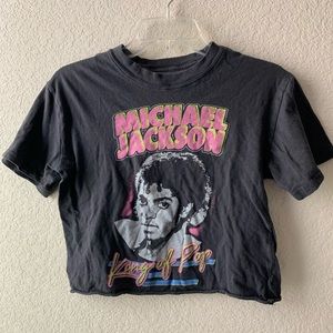 Mighty Fine Michael Jackson Vintage Style Crop Top
